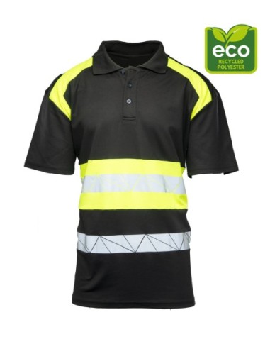 ECO RIVAL KOSZULKA POLO CZARNY/ŻÓŁTY - SEVEN KINGS