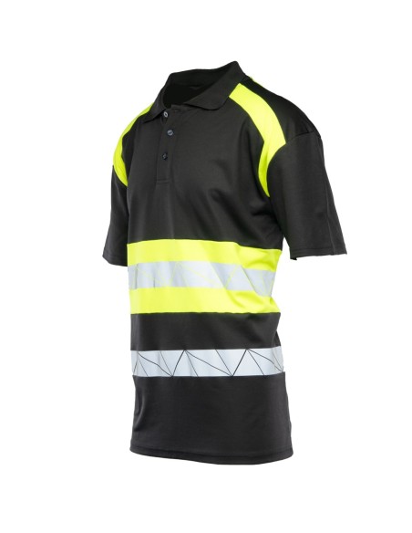 ECO RIVAL KOSZULKA POLO CZARNY/ŻÓŁTY - SEVEN KINGS