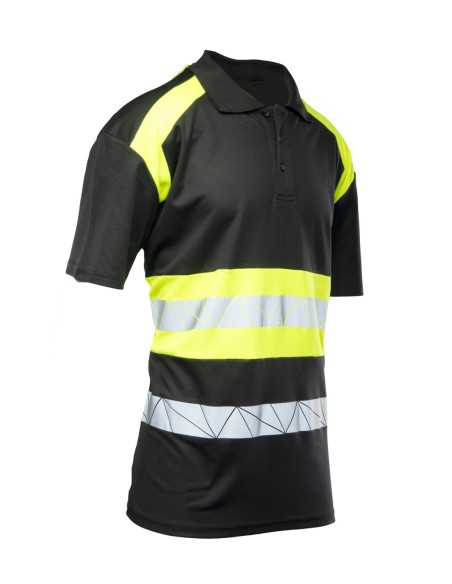 ECO RIVAL KOSZULKA POLO CZARNY/ŻÓŁTY - SEVEN KINGS