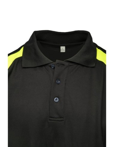 ECO RIVAL KOSZULKA POLO CZARNY/ŻÓŁTY - SEVEN KINGS