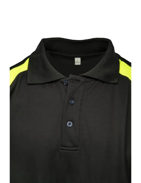 ECO RIVAL KOSZULKA POLO CZARNY/ŻÓŁTY - SEVEN KINGS