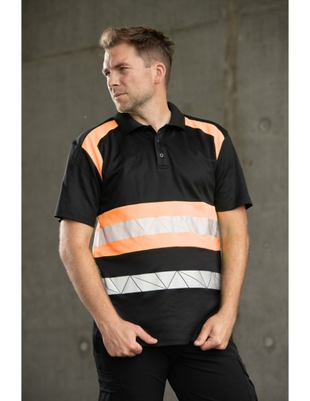 Koszulka odblaskowa ECO RIVAL KOSZULKA POLO CZARNY/ŻÓŁTY SEVEN KINGS