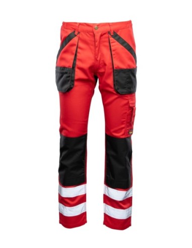Spodnie robocze czerwone monterskie ochronne z...