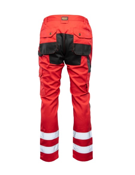 Spodnie robocze czerwone monterskie ochronne z odblaskami BRIXTON PRACTICAL