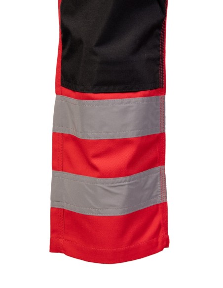 Spodnie robocze czerwone monterskie ochronne z odblaskami BRIXTON PRACTICAL