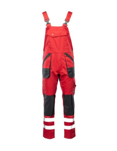 Spodnie robocze ogrodniczki czerwone odblaskowe...