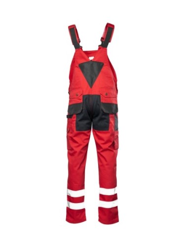 Spodnie robocze ogrodniczki czerwone odblaskowe...