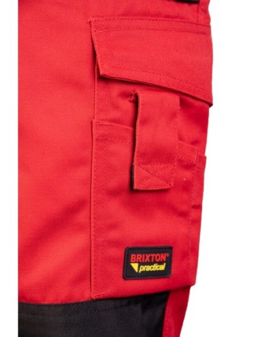 Spodnie robocze ogrodniczki czerwone odblaskowe...