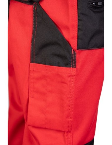 Spodnie robocze ogrodniczki czerwone odblaskowe...