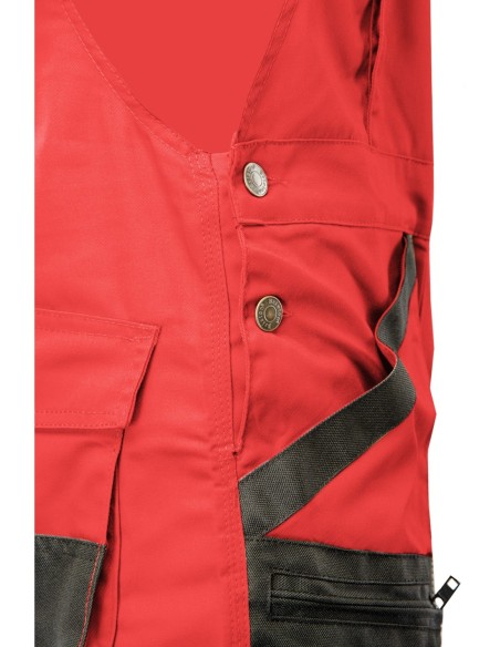 Spodnie robocze ogrodniczki czerwone odblaskowe Brixton Practical