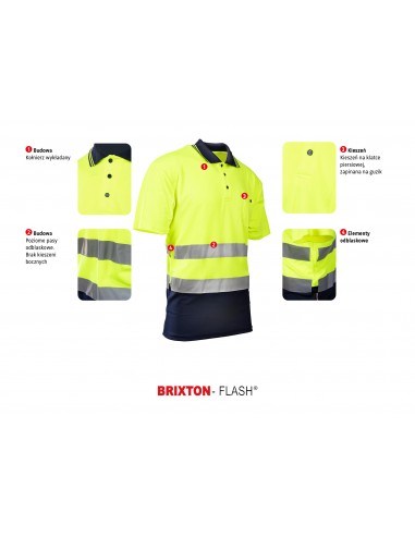 Koszulka polo odblaskowa ostrzegawcza Brixton...