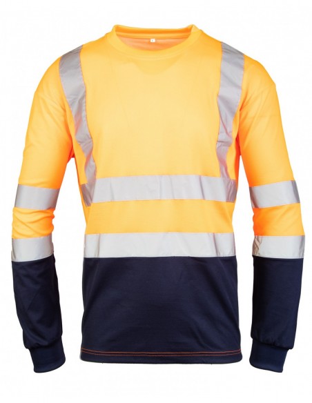Koszulka odblaskowa longsleeve POMARAŃCZ/GRANAT - BRIXTON FLASH