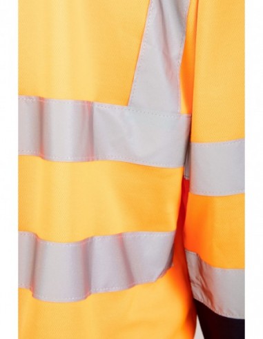 Koszulka odblaskowa longsleeve POMARAŃCZ/GRANAT...