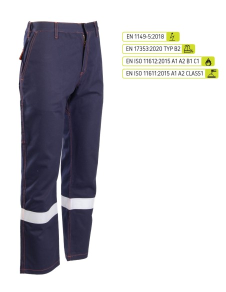 SPODNIE DO PASA ODBLASK KAT.II - PROFFLAM ANTISTATIC