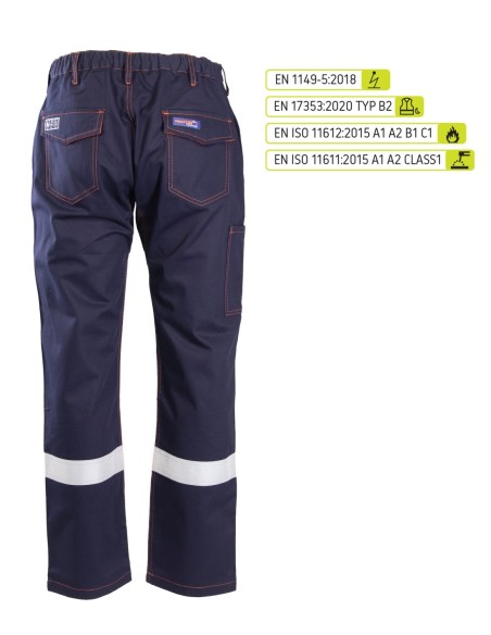 SPODNIE DO PASA ODBLASK KAT.II - PROFFLAM ANTISTATIC