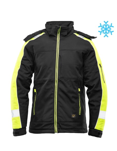 Kurtka robocza zimowa odblaskowa ostrzegawcza softshell ocieplany