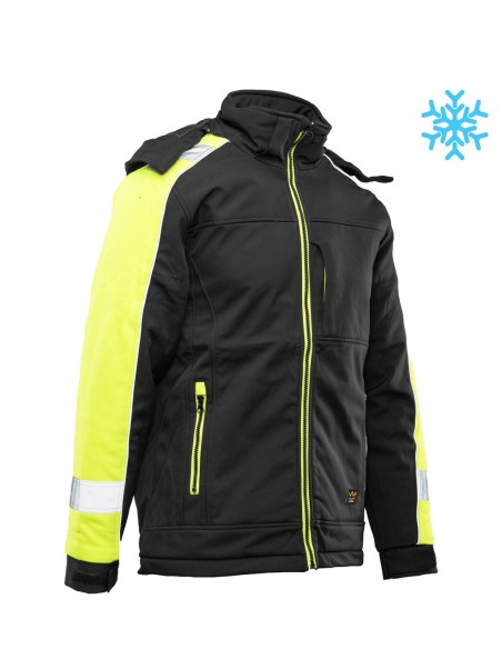 Kurtka robocza zimowa odblaskowa ostrzegawcza softshell ocieplany