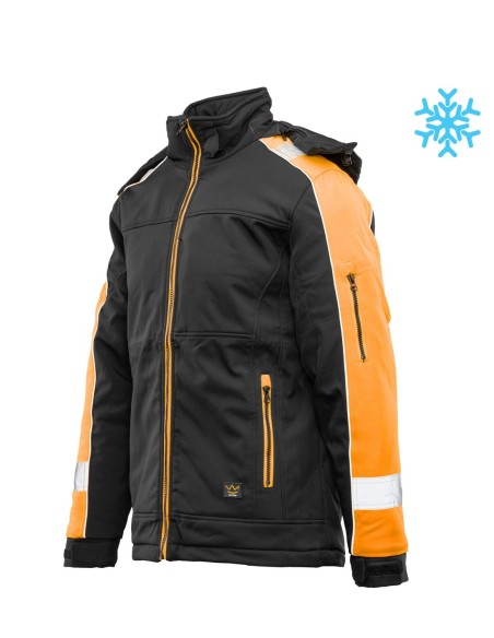 Kurtka robocza zimowa odblaskowa ostrzegawcza softshell ocieplany